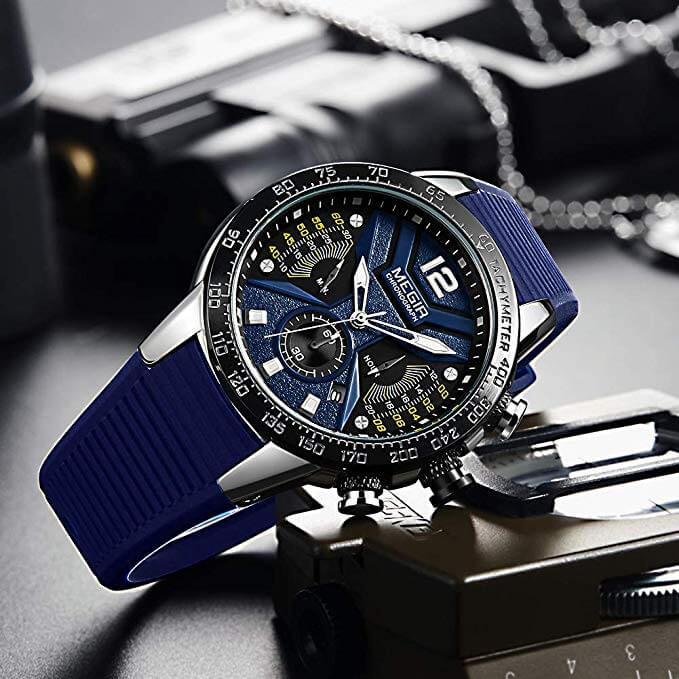 MEGIR Analogue Chronograph Luminous Quartz Watch