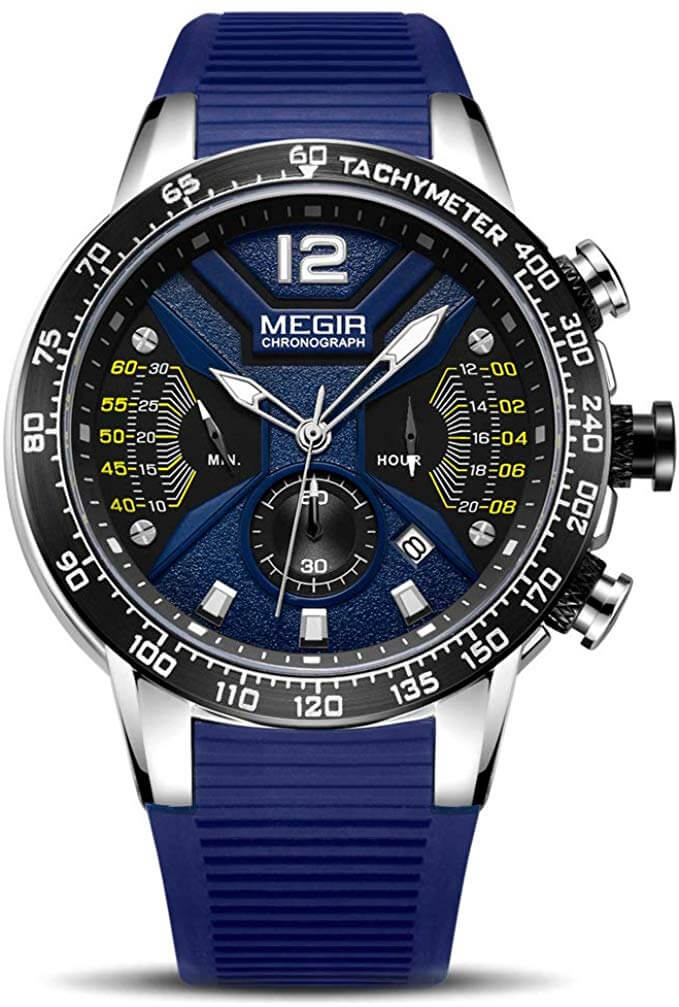 MEGIR Analogue Chronograph Luminous Quartz Watch